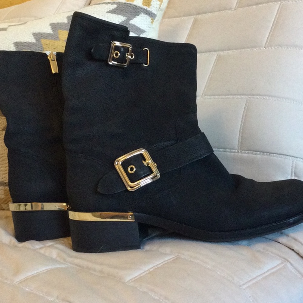Vince Camuto Gold Detail Biker Boots 8.5